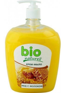 Крем-мило рідке BIO Naturell Мед з молоком (з дозатором), 1 л